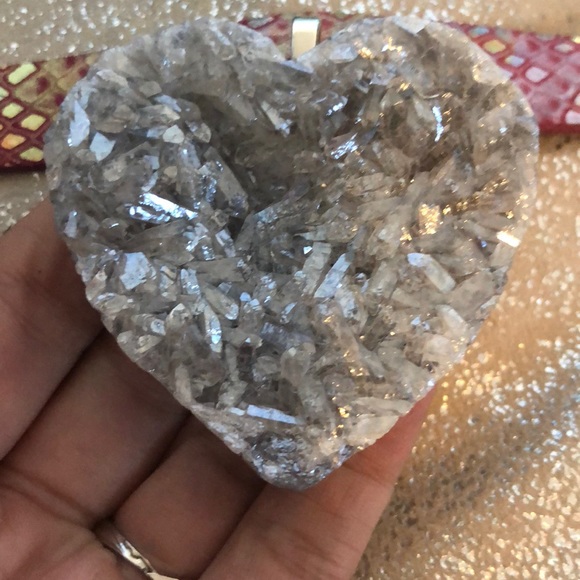 Druzy aura Heart ❤️ choker necklace iridescent - Picture 3 of 7